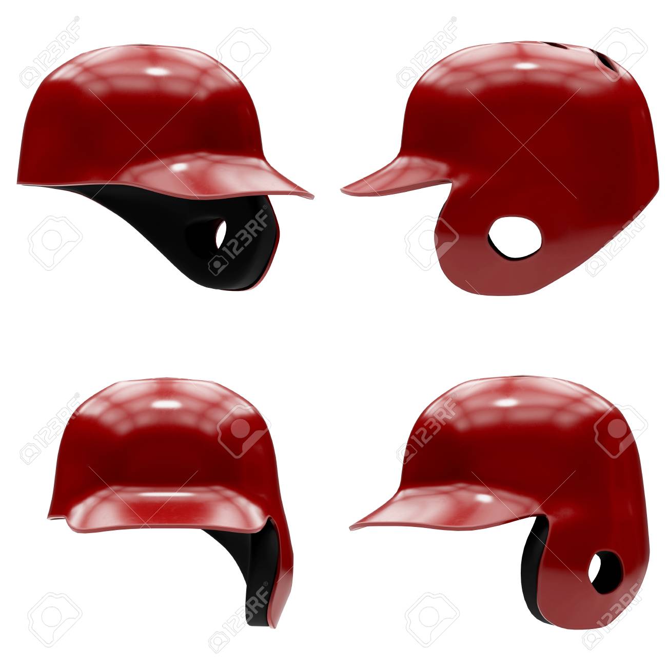 red batting helmet
