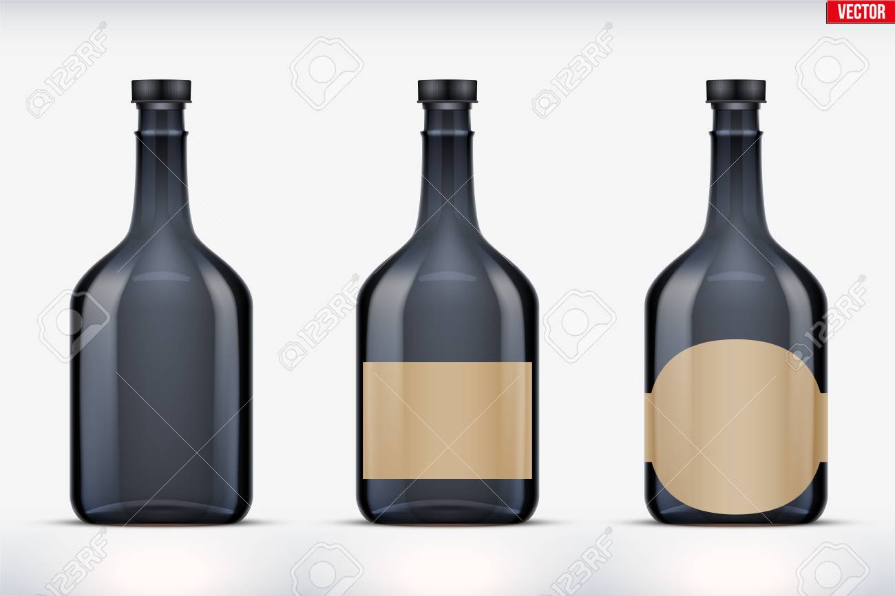 Download Mockup Set Of Rum Bottle Black Glass Example Bottle For Rum Royalty Free Cliparts Vectors And Stock Illustration Image 117746365