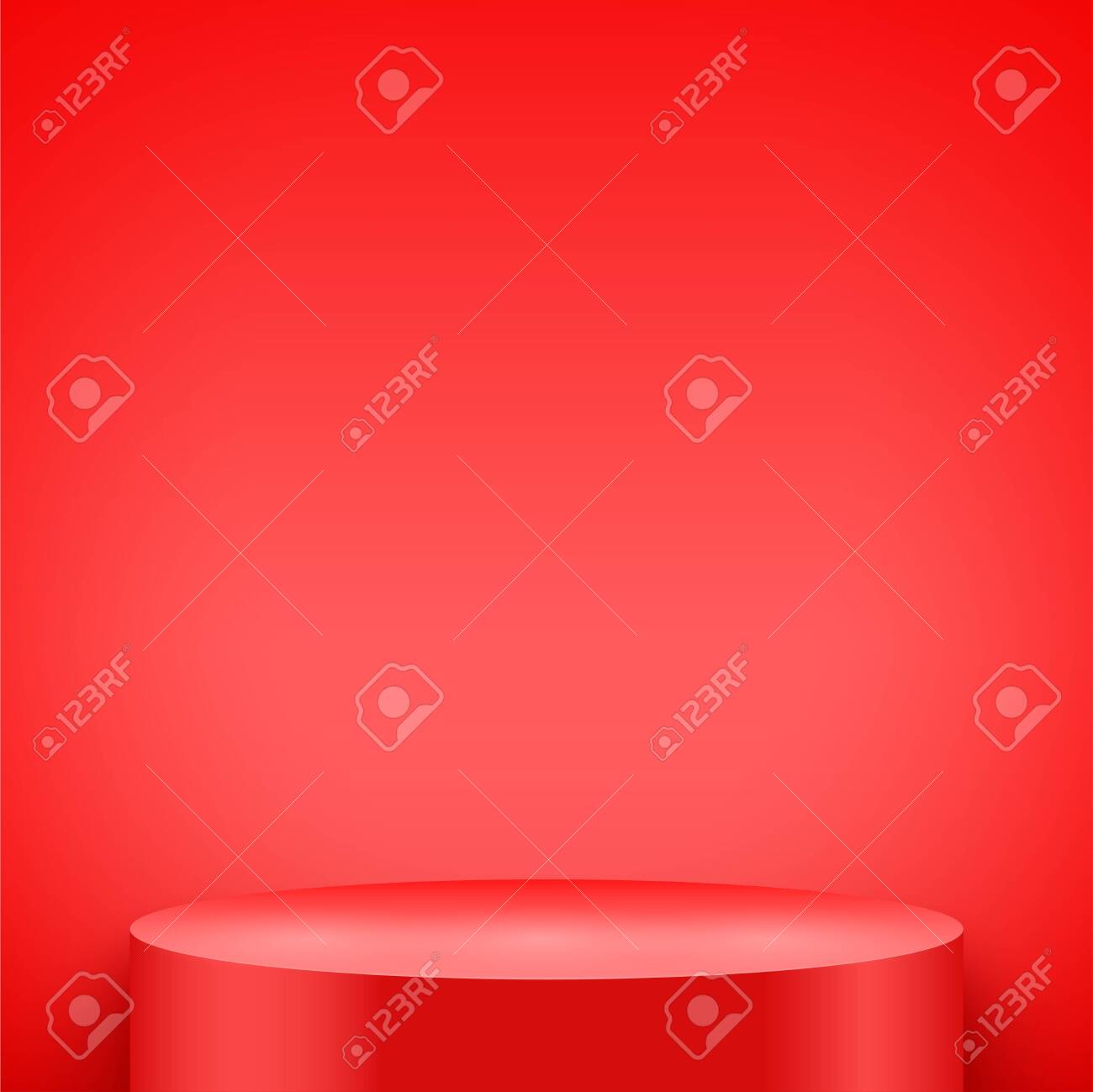 Light box with Red presentation circle podium on light backdrop. Editable Background Vector illustration. - 138193035 Light box with Red presentation circle podium on light backdrop. Editable Background Vector illustration. - 138193035