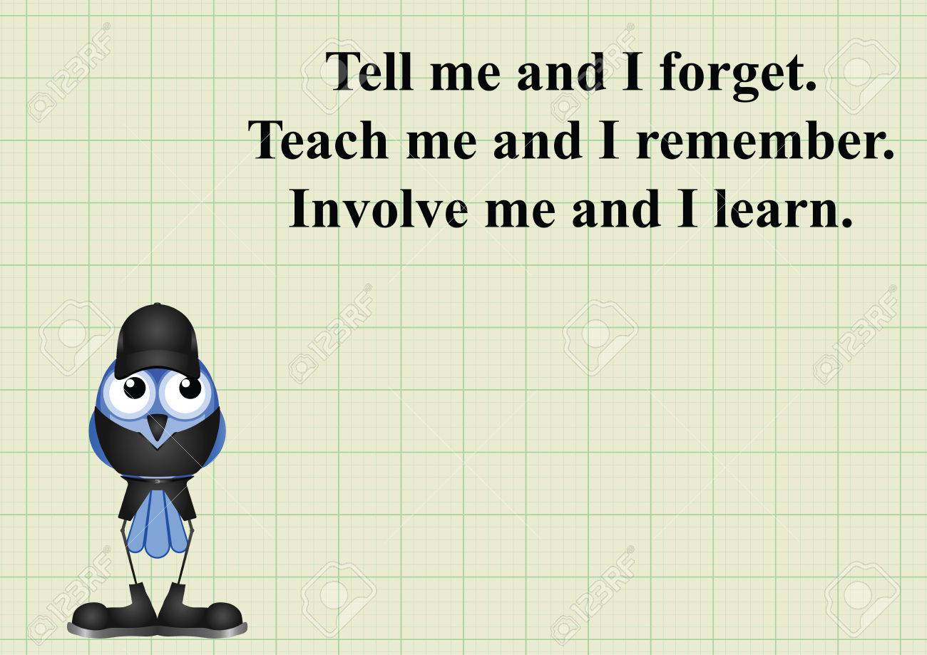 involve me and i learn quotation on graph paper background with copy space for own text