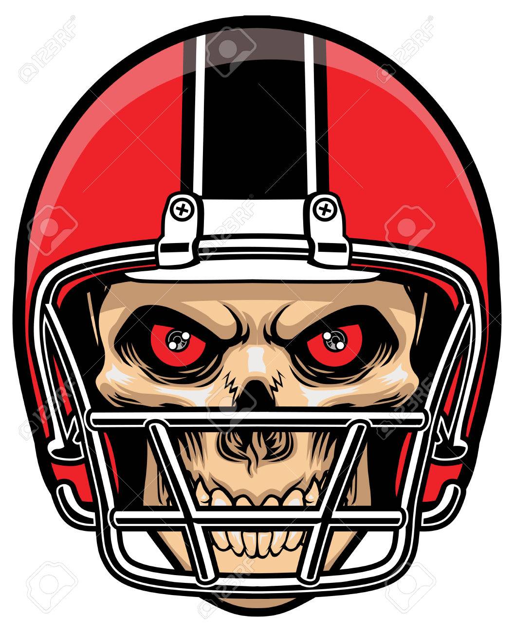 skull of football player wearing a helmet - 59267190 skull of football player wearing a helmet - 59267190