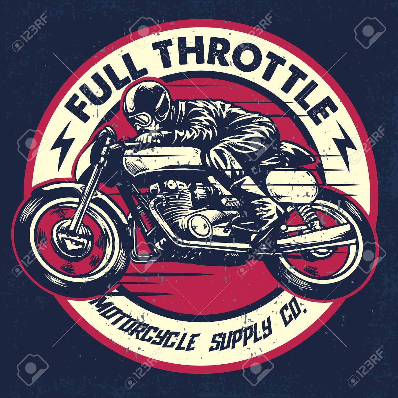 racing badge of motorcycle race in vintage style - 128381881 racing badge of motorcycle race in vintage style - 128381881