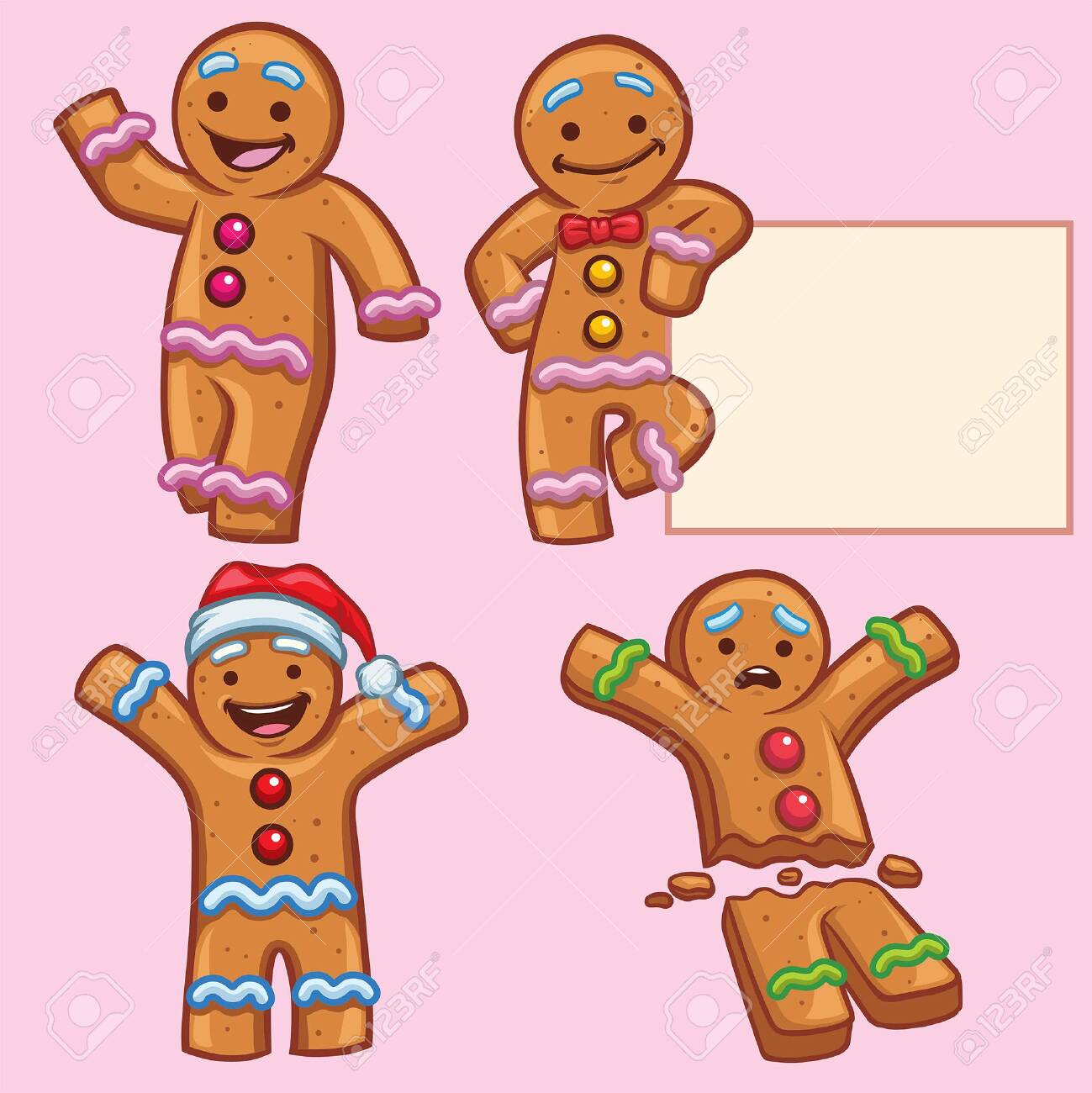 set of cartoon of gingerbread character - 131735117 set of cartoon of gingerbread character - 131735117