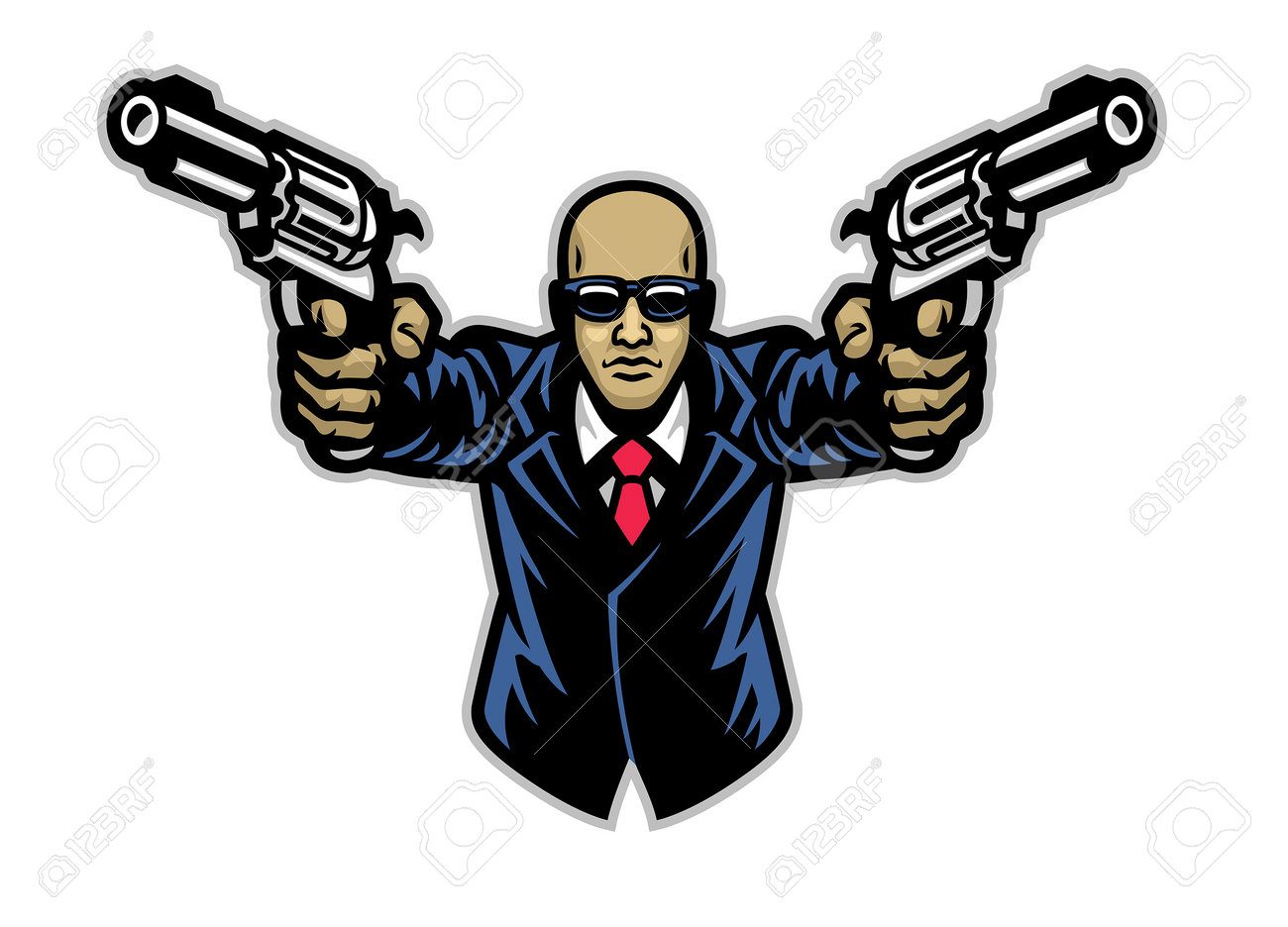 vector of suited gentlemen with pair of pistols - 169099670 vector of suited gentlemen with pair of pistols - 169099670