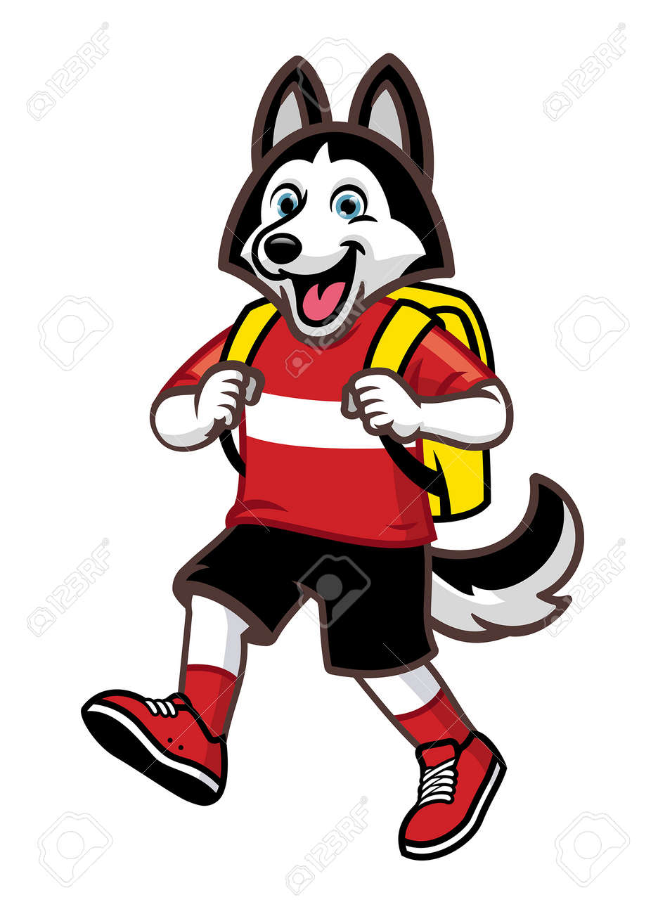 vector of husky dog cartoon back to school - 170002665 vector of husky dog cartoon back to school - 170002665