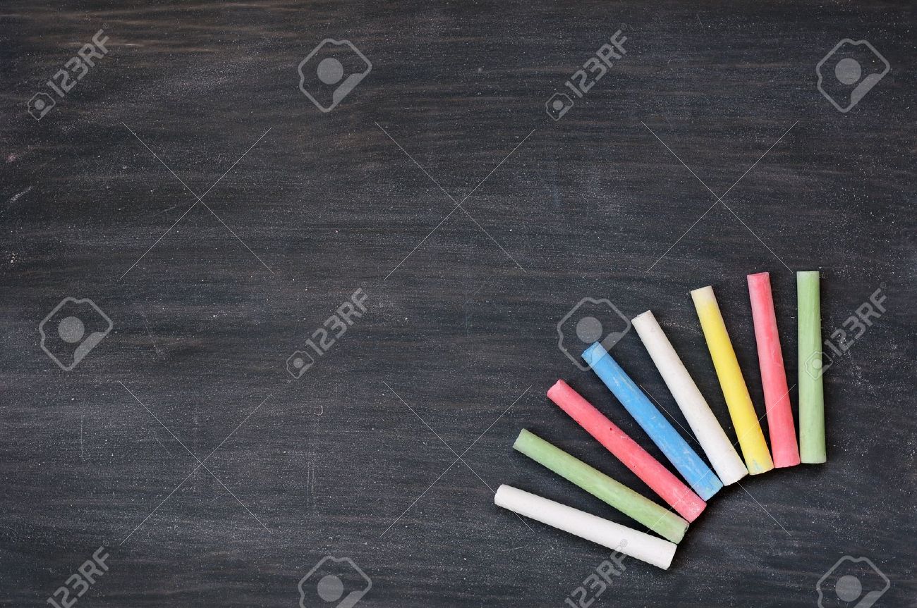 blank smudged blackboard background with colorful chalk for text