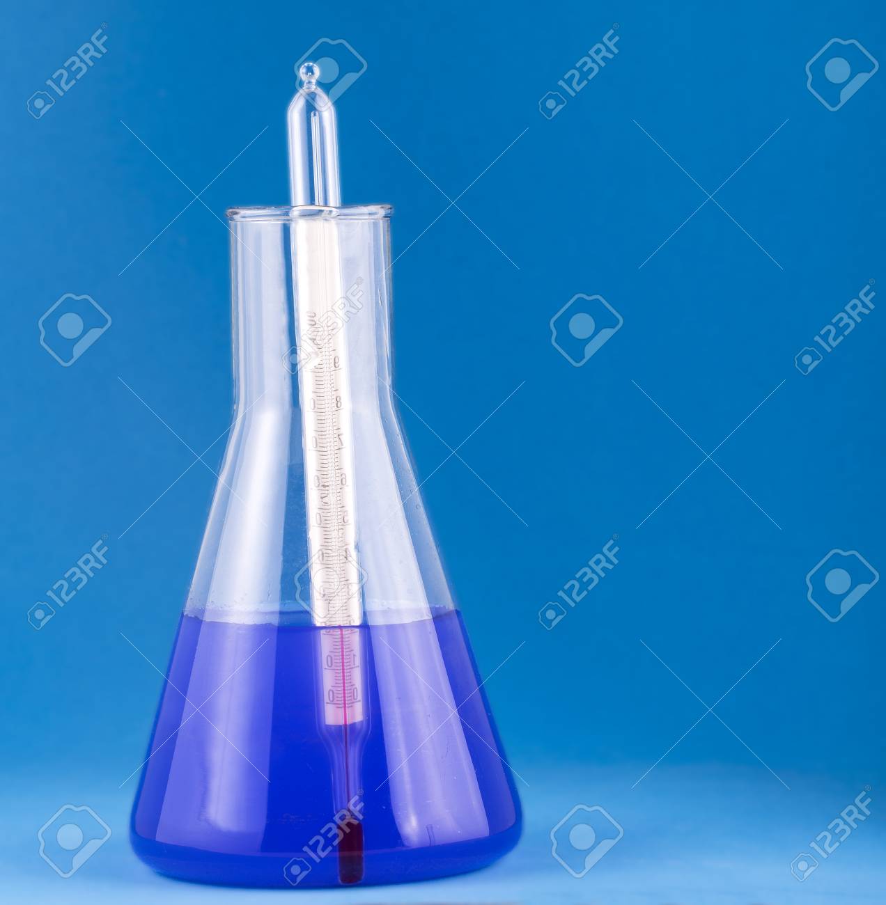 flask with temperature gauge