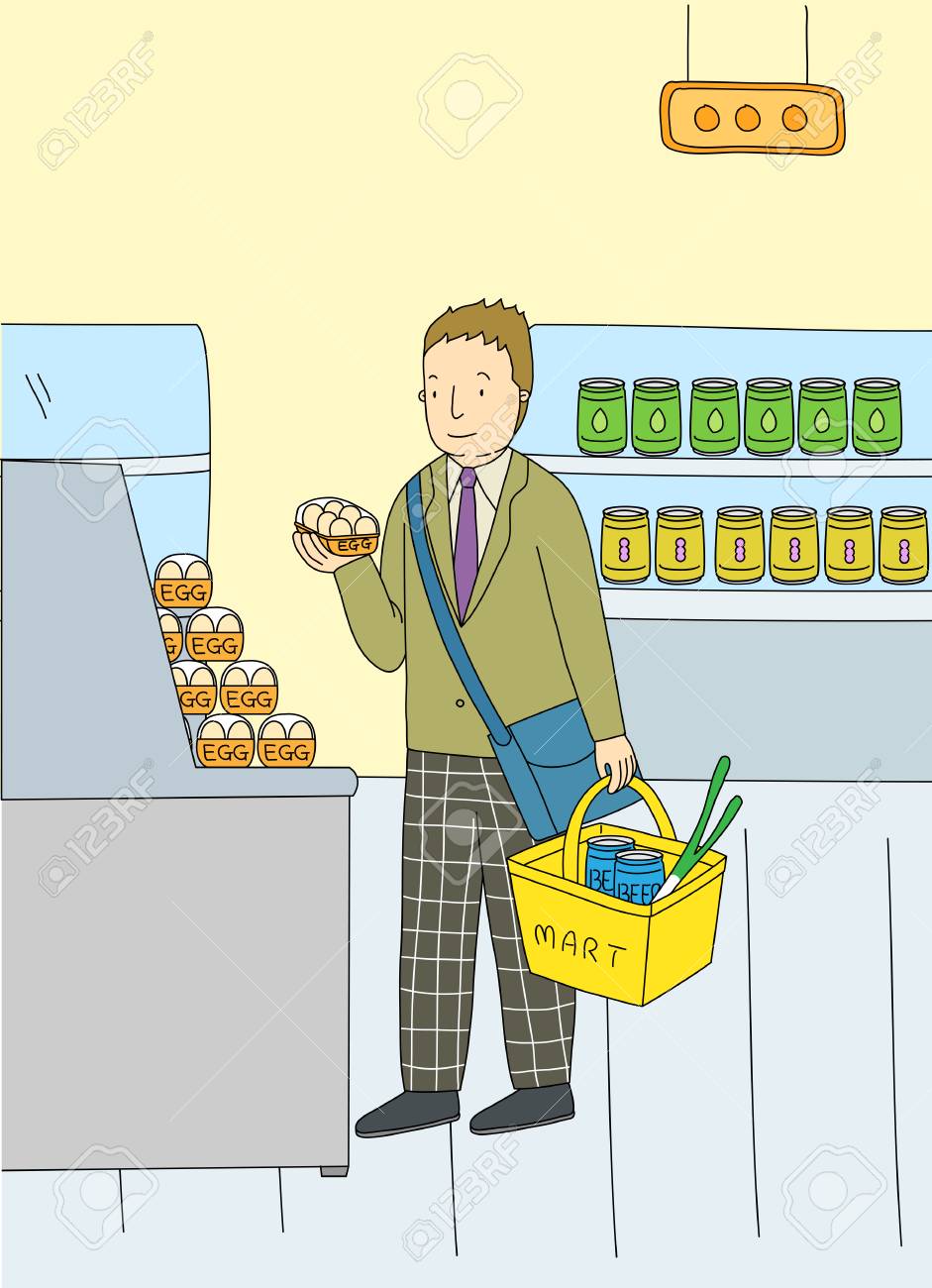 一人の男の生活イラスト の写真素材 画像素材 Image 71734348