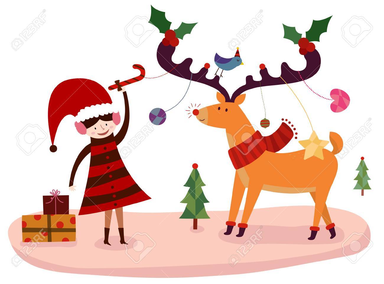 Immagini Renne Di Natale.Vettoriale Renne Di Natale Image 78764559