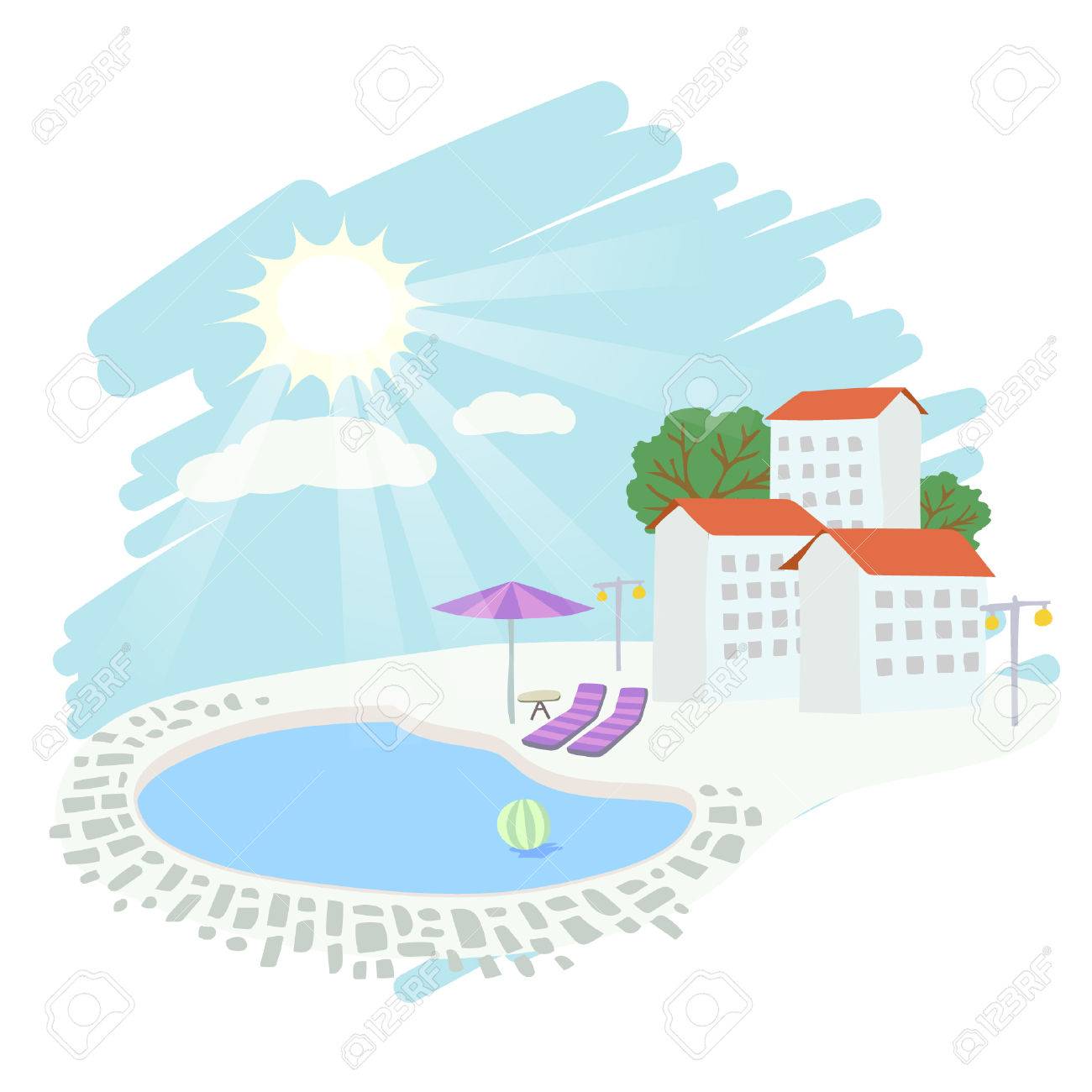 天気ベクトル イラスト 日当たりの良い 暑い夏 休日のイラスト素材 ベクタ Image