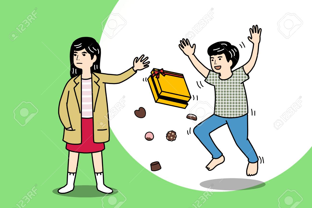 面白いイラスト バレンタインの日のカップルのイラスト素材 ベクタ Image 面白いイラスト バレンタインの日のカップルのイラスト素材 ベクタ Image