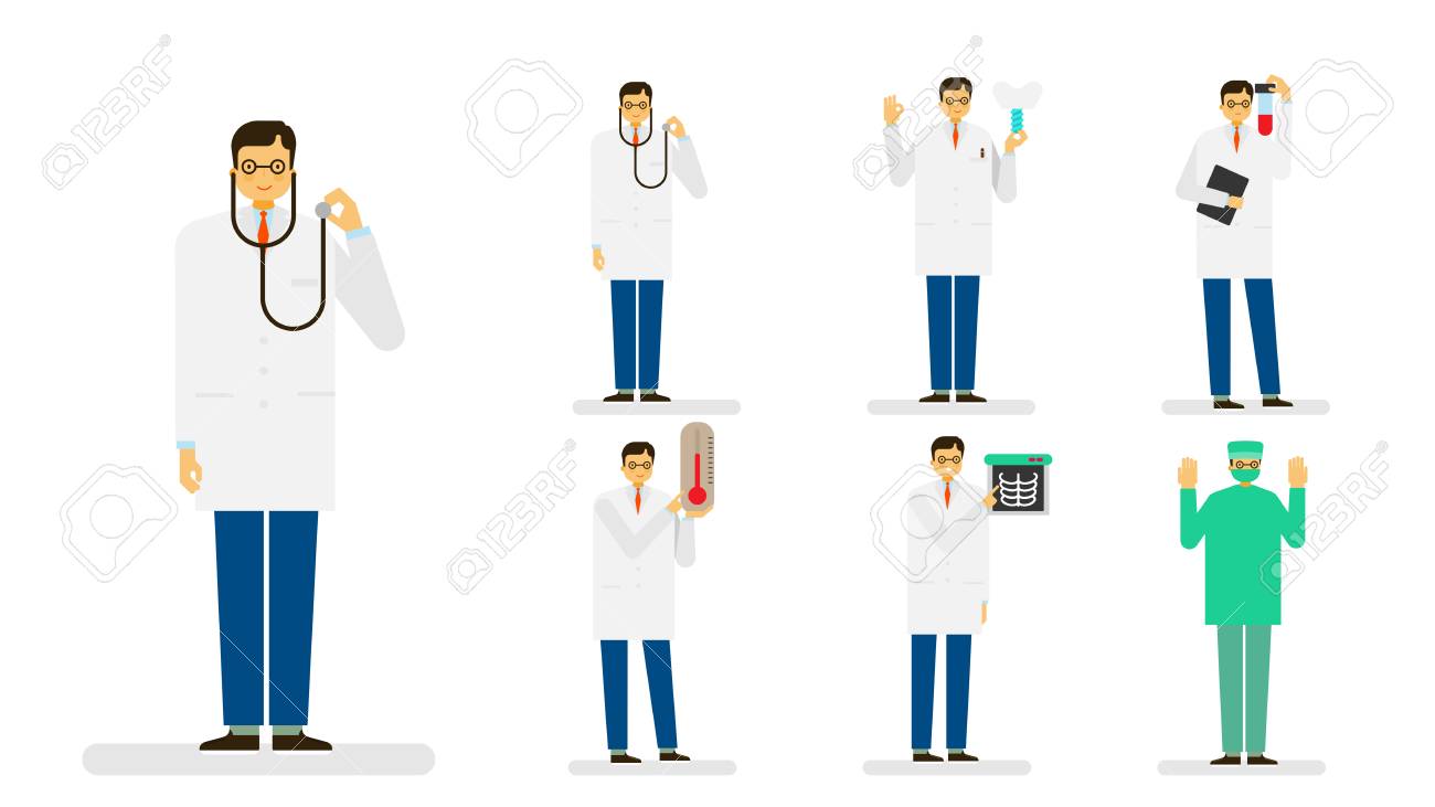 専門職アイコン セット アンサンブル イラスト 男性医師 外科医 のイラスト素材 ベクタ Image 専門職アイコン セット アンサンブル イラスト 男性医師 外科医 のイラスト素材 ベクタ Image