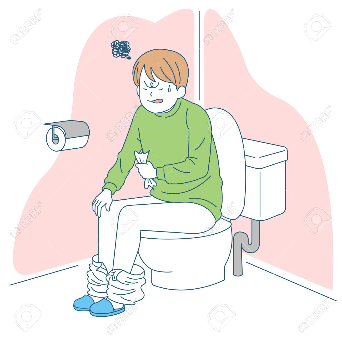 個人の健康と衛生のイラスト 腹痛 のイラスト素材 ベクタ Image