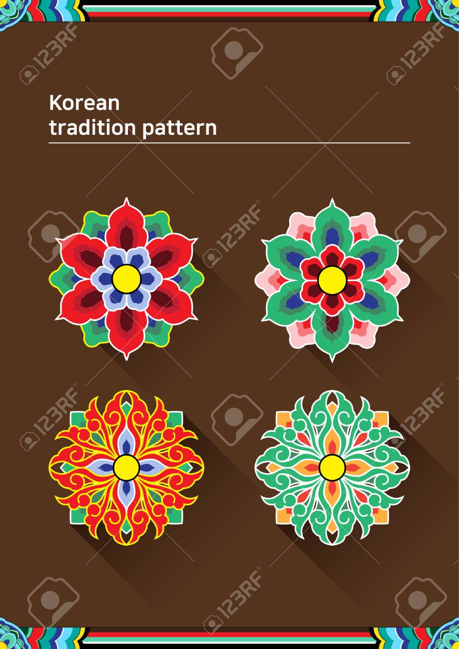 パターン サンプル 色の花韓国の伝統的なパターンのイラスト のイラスト素材 ベクタ Image パターン サンプル 色の花韓国の伝統的なパターンのイラスト のイラスト素材 ベクタ Image