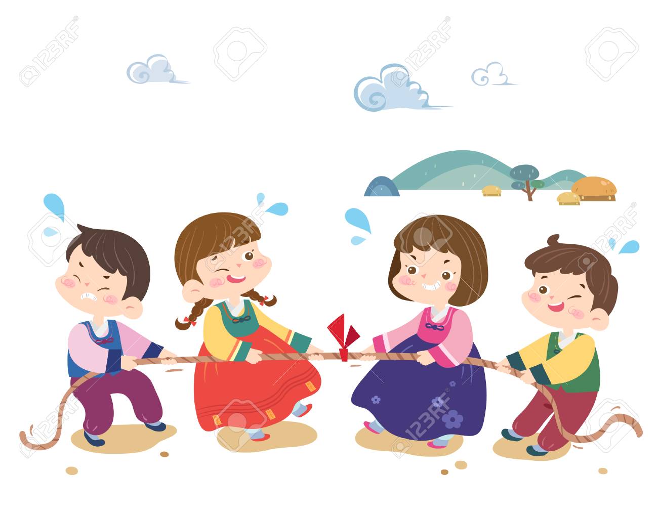 한국 전통 게임을하는 아이들 로열티 무료 사진, 그림, 이미지 그리고 스톡포토그래피. Image 90301319