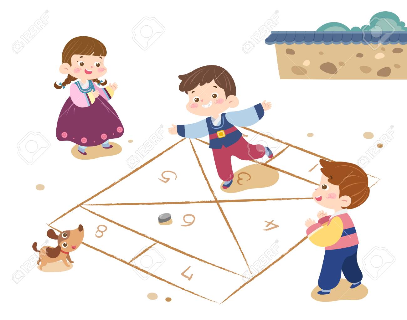 한국 전통 게임을하는 아이들 로열티 무료 사진, 그림, 이미지 그리고 스톡포토그래피. Image 90326674