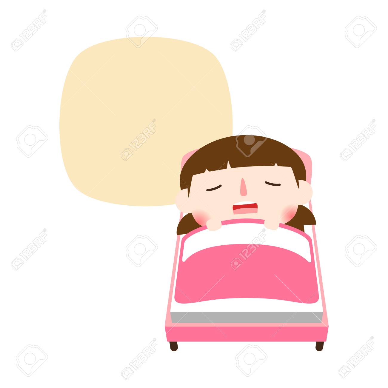 寝室で寝ているかわいい女の子 ベクトルイラスト のイラスト素材 ベクタ Image 寝室で寝ているかわいい女の子 ベクトルイラスト のイラスト素材 ベクタ Image