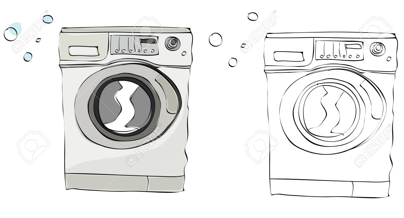 ヴィンテージスタイルの手描き洗濯機 のイラスト素材 ベクタ Image ヴィンテージスタイルの手描き洗濯機 のイラスト素材 ベクタ Image
