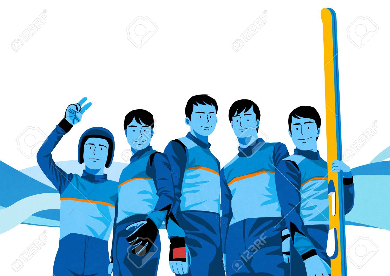 冬季スポーツ大会 メダリスト アスリートのためのナショナルチームのイラスト のイラスト素材 ベクタ Image