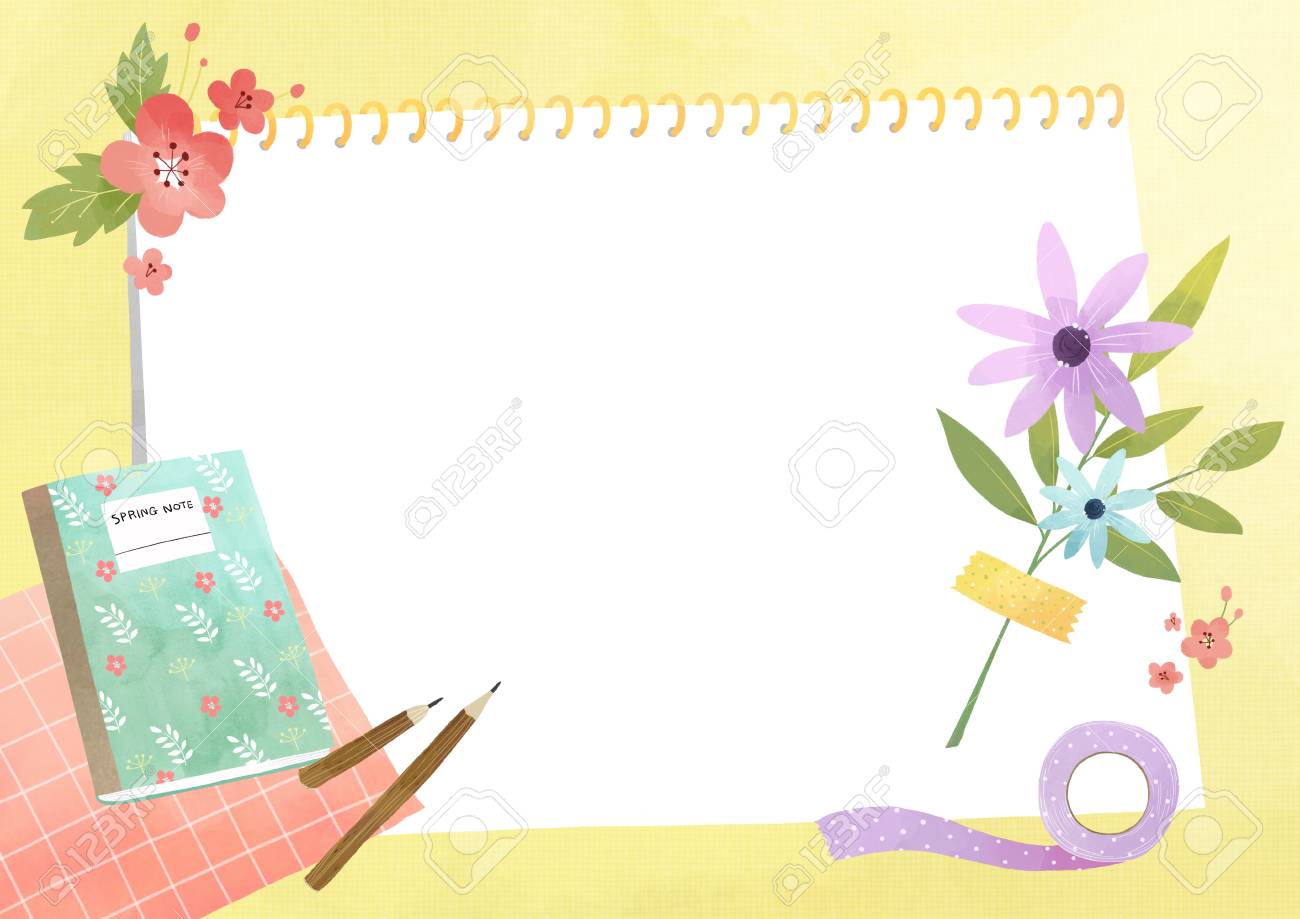 vector a card template frame border for a text with spring invitation postcards