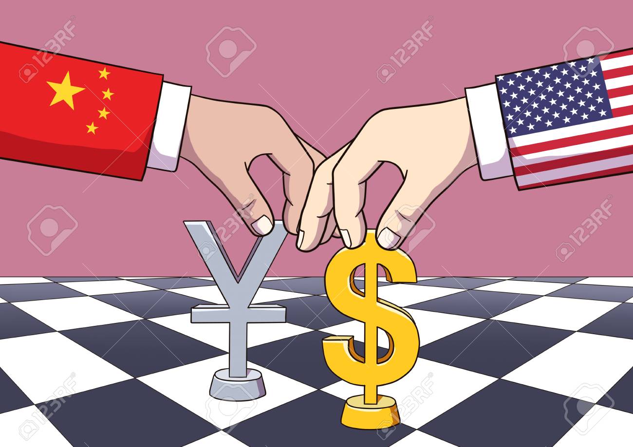 외교 및 무역 전쟁, 국제 무역 개념 벡터 일러스트 레이 션 로열티 무료 사진, 그림, 이미지 그리고 스톡포토그래피. Image  116886142