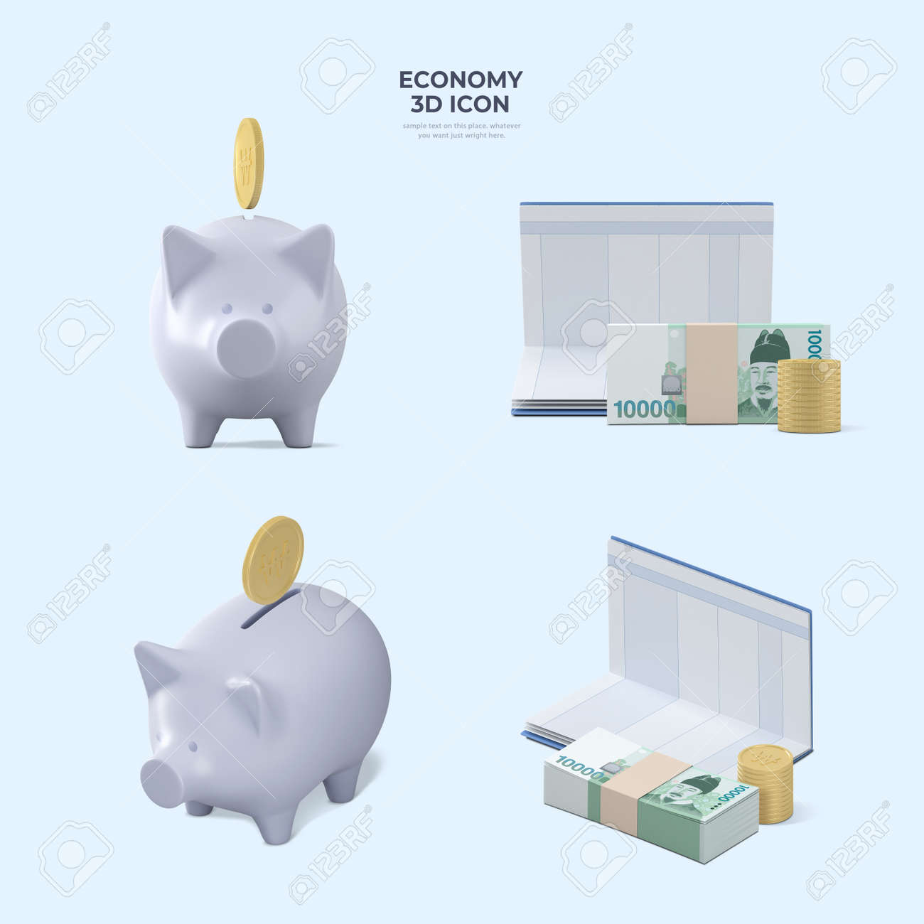 동전 돈과 통장 금융 3d 아이콘 돼지 은행 로열티 무료 사진, 그림, 이미지 그리고 스톡포토그래피. Image 175574912