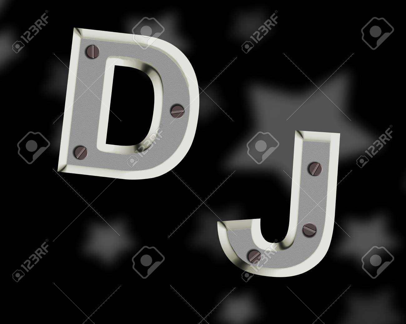 English Letters Dj Screwed To The Background Bolts Stock Photo Picture And Royalty Free Image Image 24439798