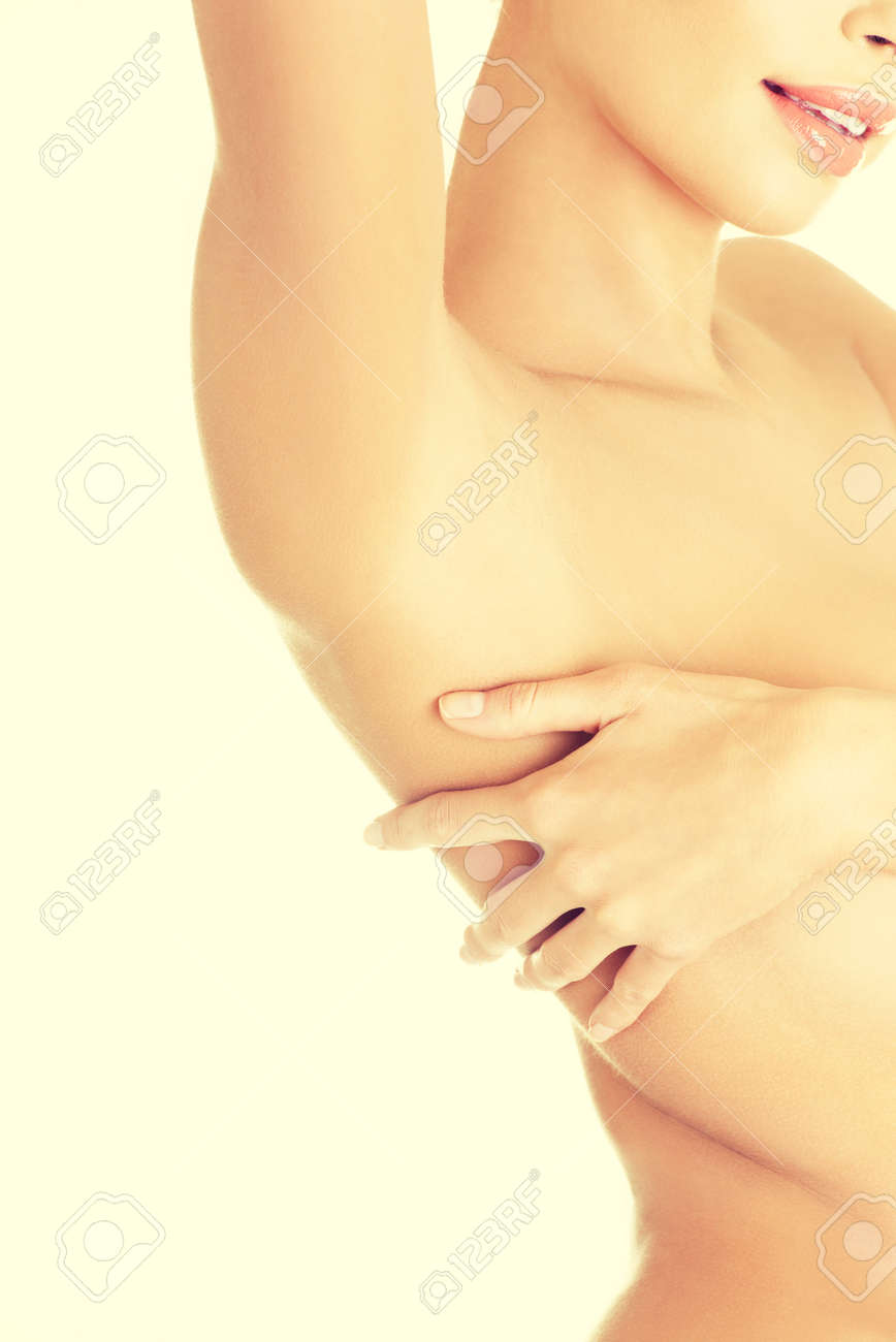 女性の脇の下 白で隔離されます の写真素材 画像素材 Image