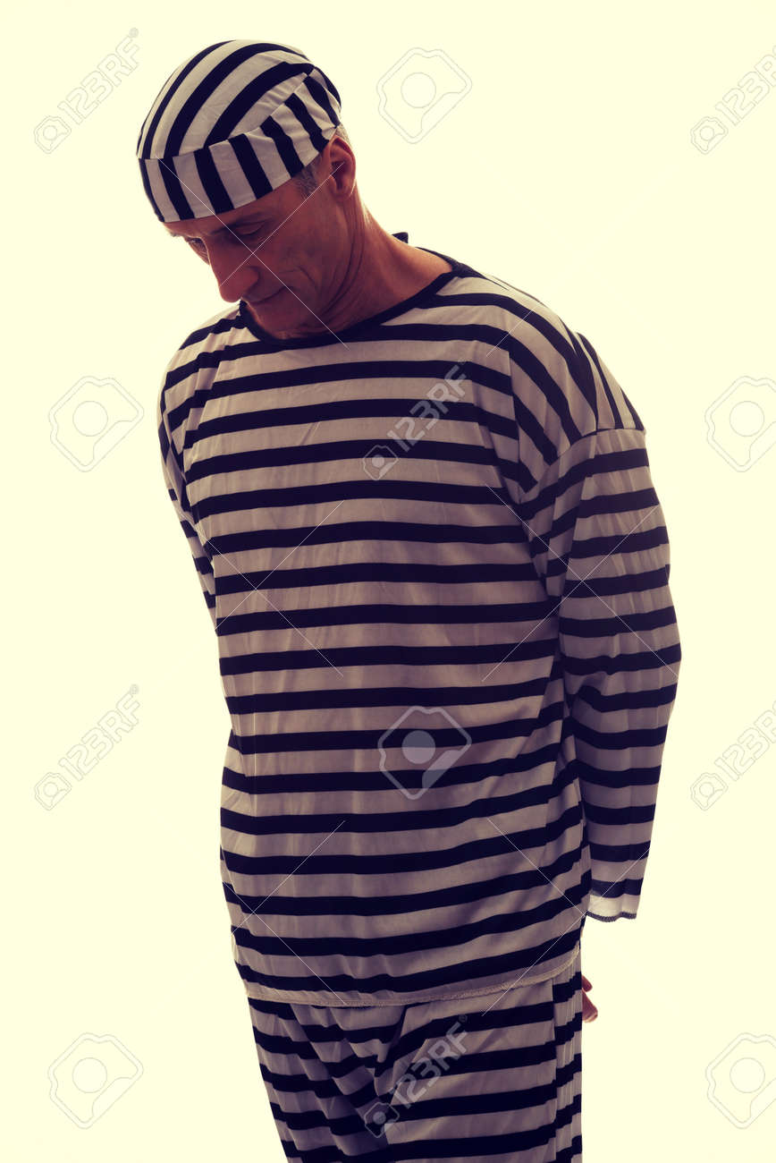 成熟した悲しい男の囚人服 の写真素材 画像素材 Image 成熟した悲しい男の囚人服 の写真素材 画像素材 Image