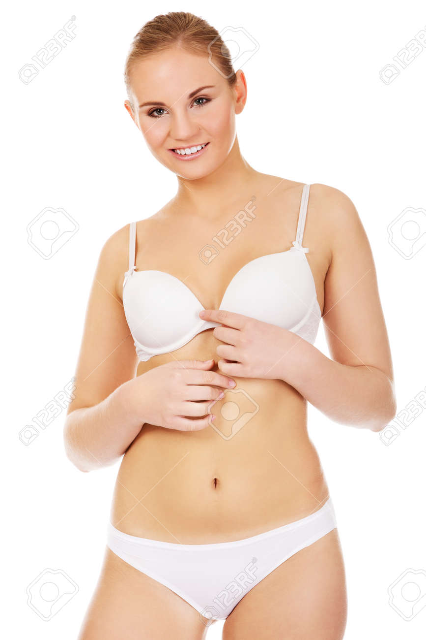 白い下着 白い下着姿でのセクシーな女性。の写真素材・画像素材 Image 55434537
