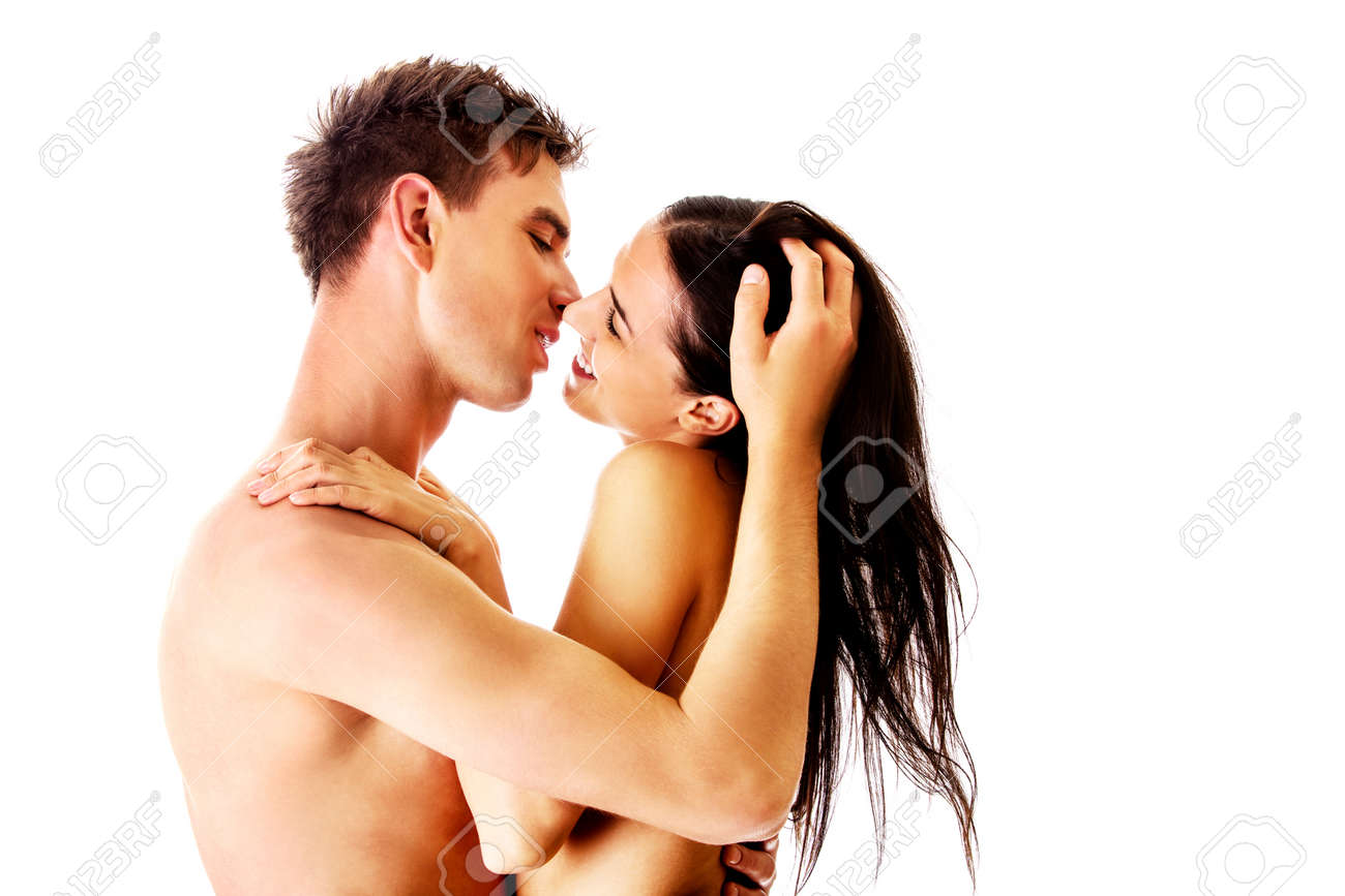 Mujer desnuda besandose