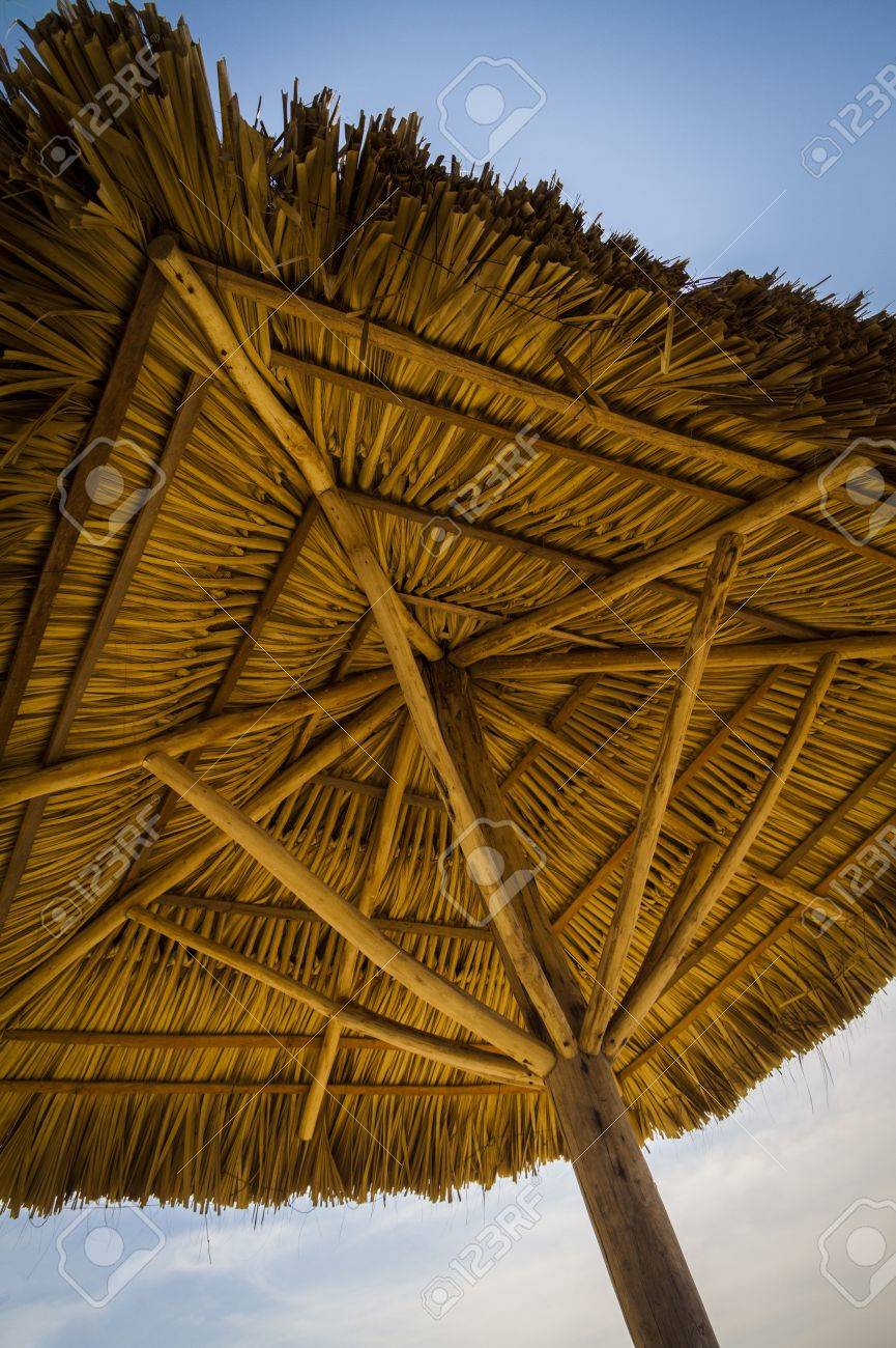 Palm Thatch Umbrella Stock Photo Picture And Royalty Free Image Image