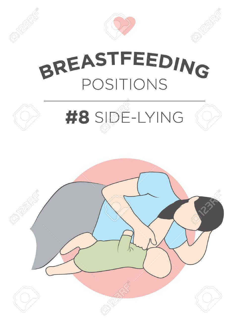 Woman Breastfeeding, Nurturing, or Nursing Her Sweet Newborn Baby in Different Comfortable Medical Positions : Side-lying Icons - 54668678 Woman Breastfeeding, Nurturing, or Nursing Her Sweet Newborn Baby in Different Comfortable Medical Positions : Side-lying Icons - 54668678
