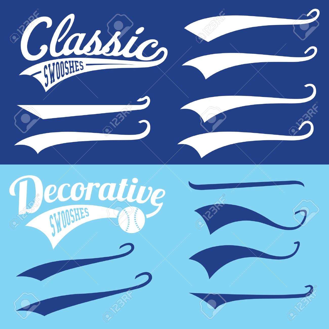 Premium Vector Typographic swash and swooshes tails retro