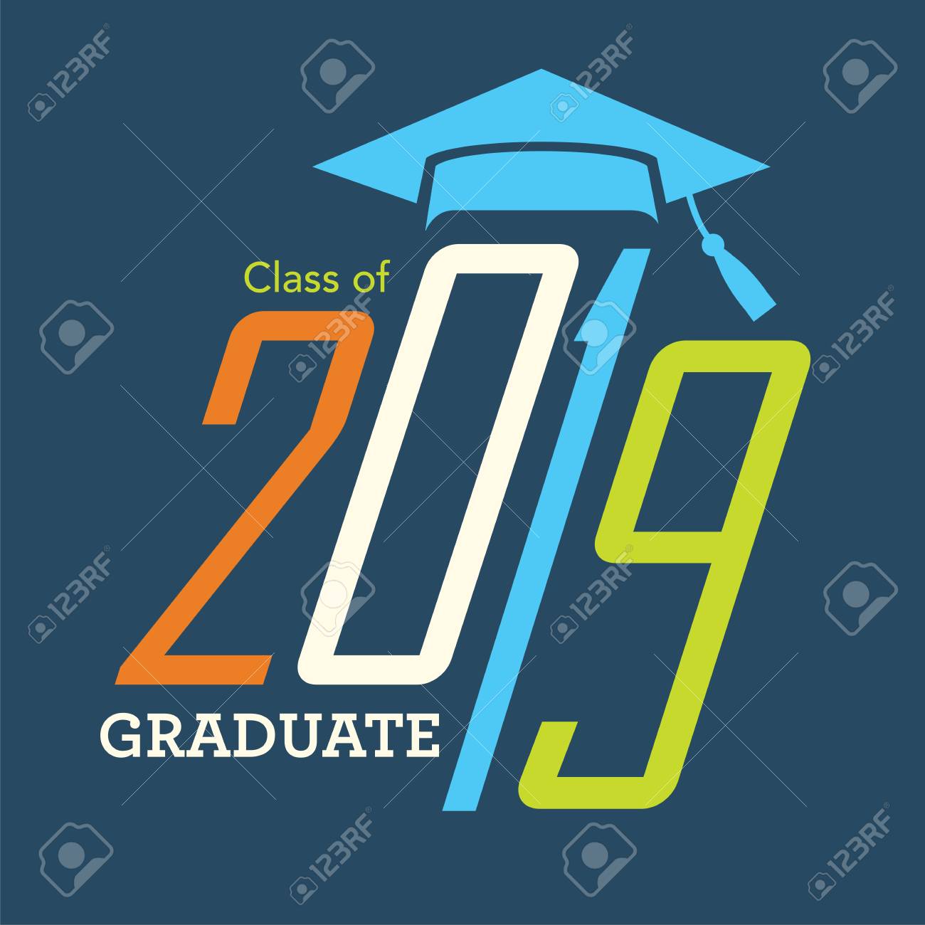 class of 2019 congratulations grad typography vector illustration congradulations graduate