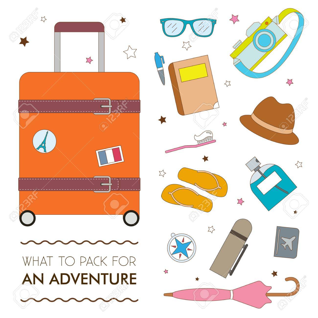 Set Of Tourist Travel Luggage Graphic Elements Ions And Illustrations Royalty Free Cliparts Vectors And Stock Illustration Image 38638148