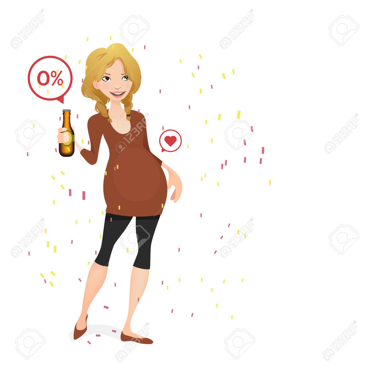 Pregnant Woman With A Non Alcoholic Beer Royalty Free Cliparts Vectors And Stock Illustration Image 57995789