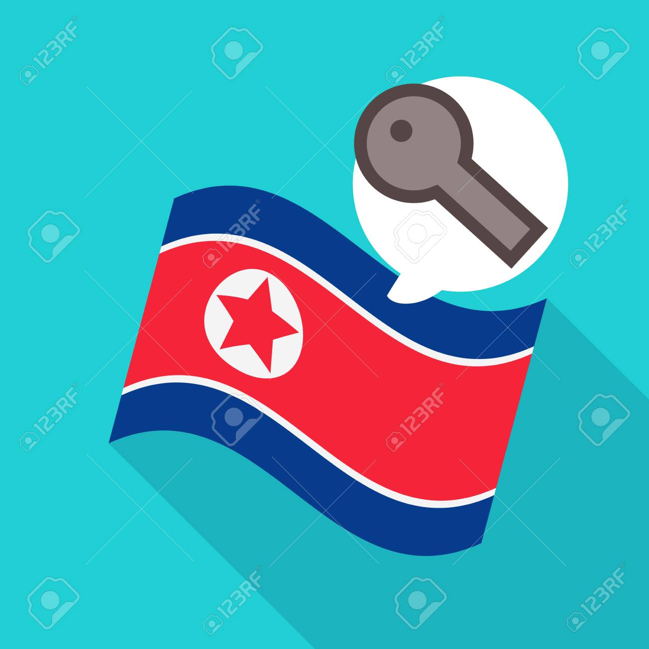 北朝鮮国旗ベクトルイラストのイラスト素材 ベクタ Image