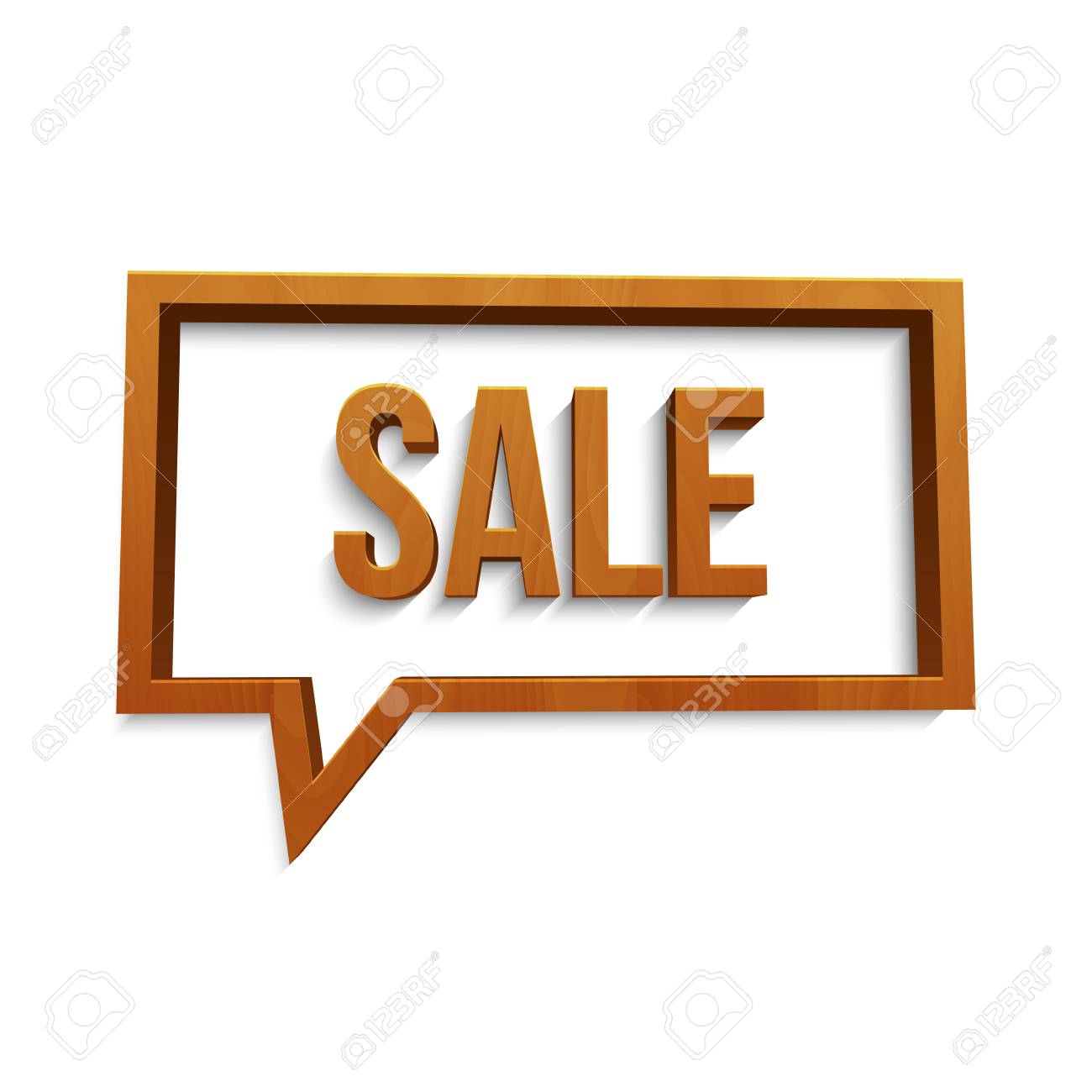 wooden sale sign speech bubble icon vector template for design template for sale sign