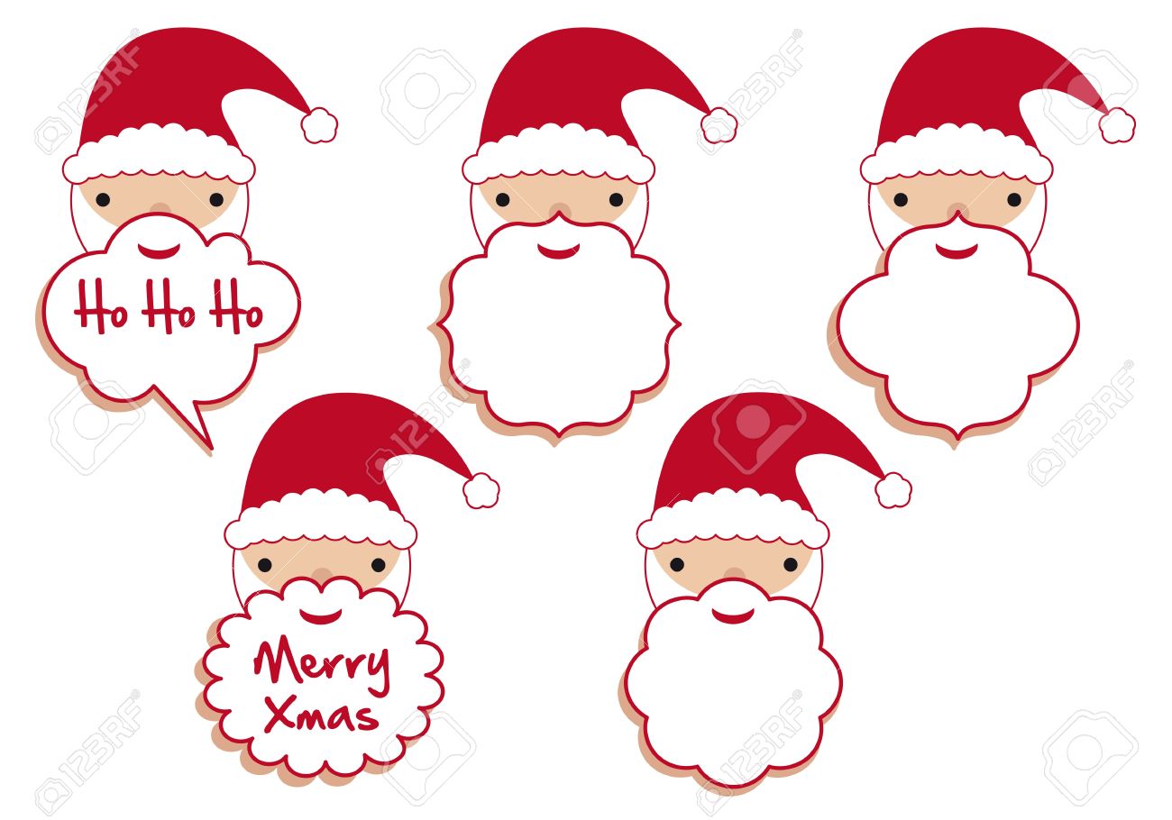 set of santa beard frames vector template royalty free cliparts