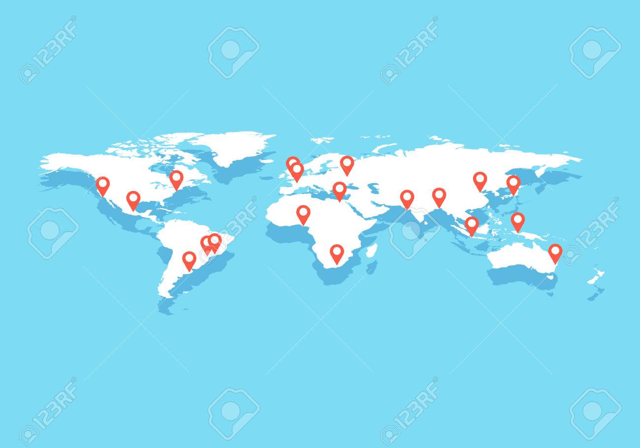 ベクトルの背景の大都市で世界地図 のイラスト素材 ベクタ Image