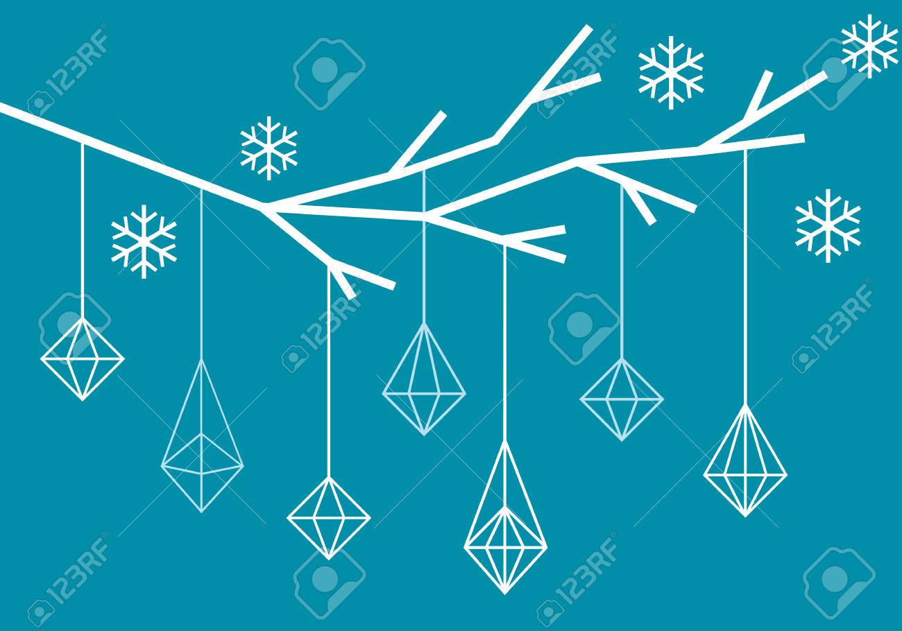 幾何学的なクリスマス ツリーの分岐 モダンなシンプルなクリスマス カード ベクトル のイラスト素材 ベクタ Image