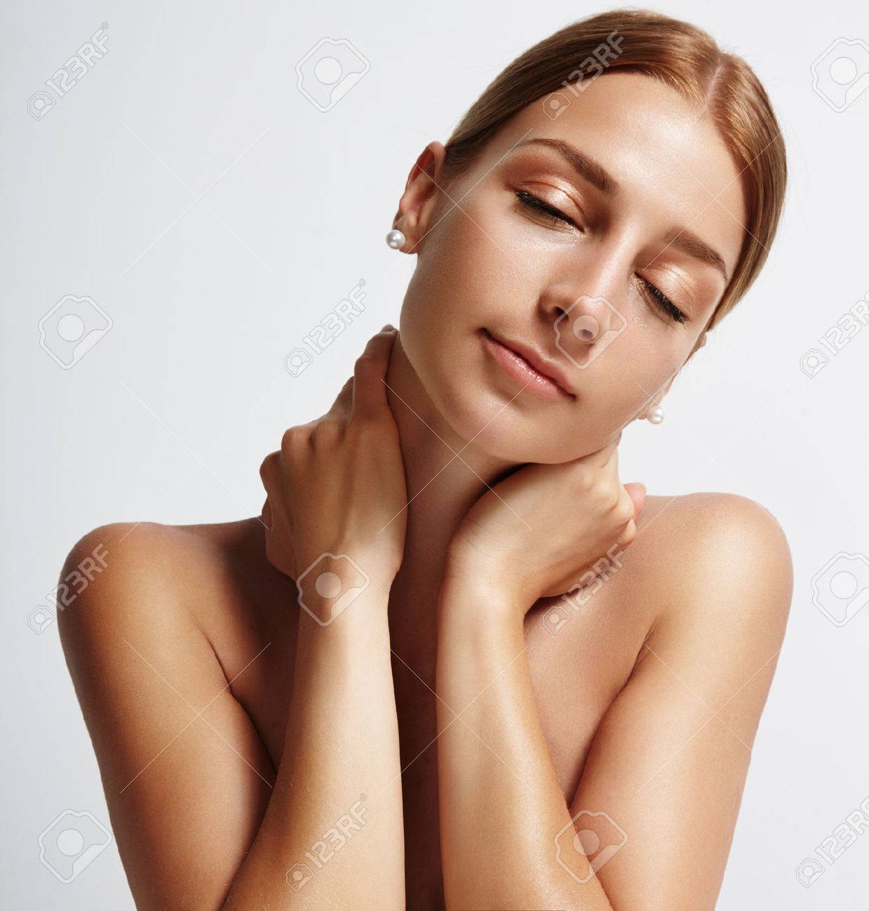 happy woman with closed eyes - 34674894 happy woman with closed eyes - 34674894