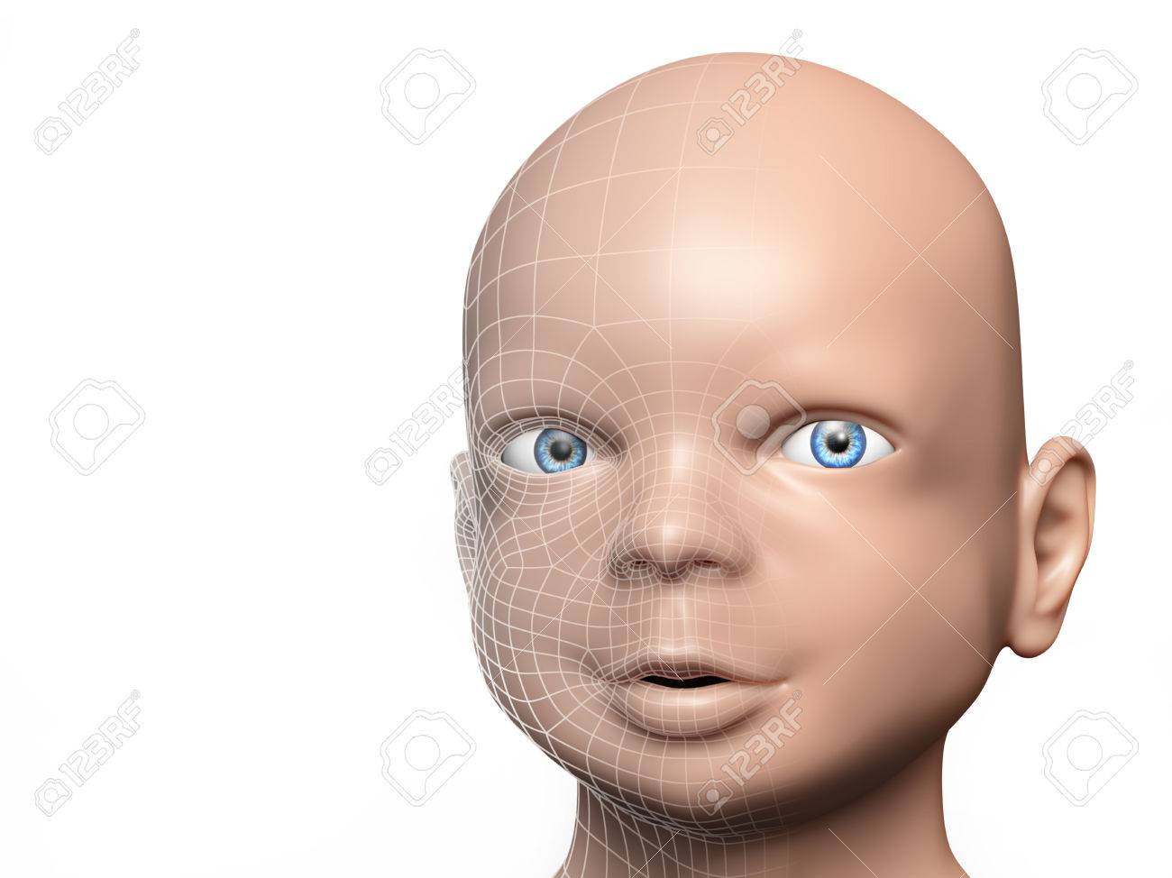 Tres Haute Resolution De Rendu 3d D Un Visage De Bebe Dans Le Style Numerique Banque D Images Et Photos Libres De Droits Image