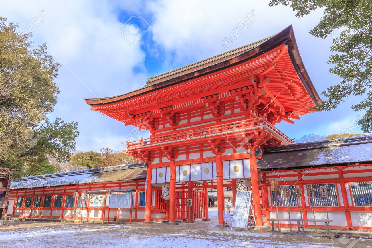 京都 日本 18年1月25日 下鴨神社は京都で最も古い神社の一つです 正式名称は鴨美与家神社 の写真素材 画像素材 Image