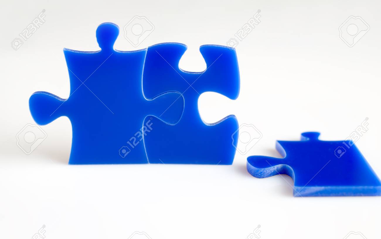 Blue Jigsaw Puzzles Blocks Isolated On A White Background Stock Photo Picture And Royalty Free Image Image 23847978
