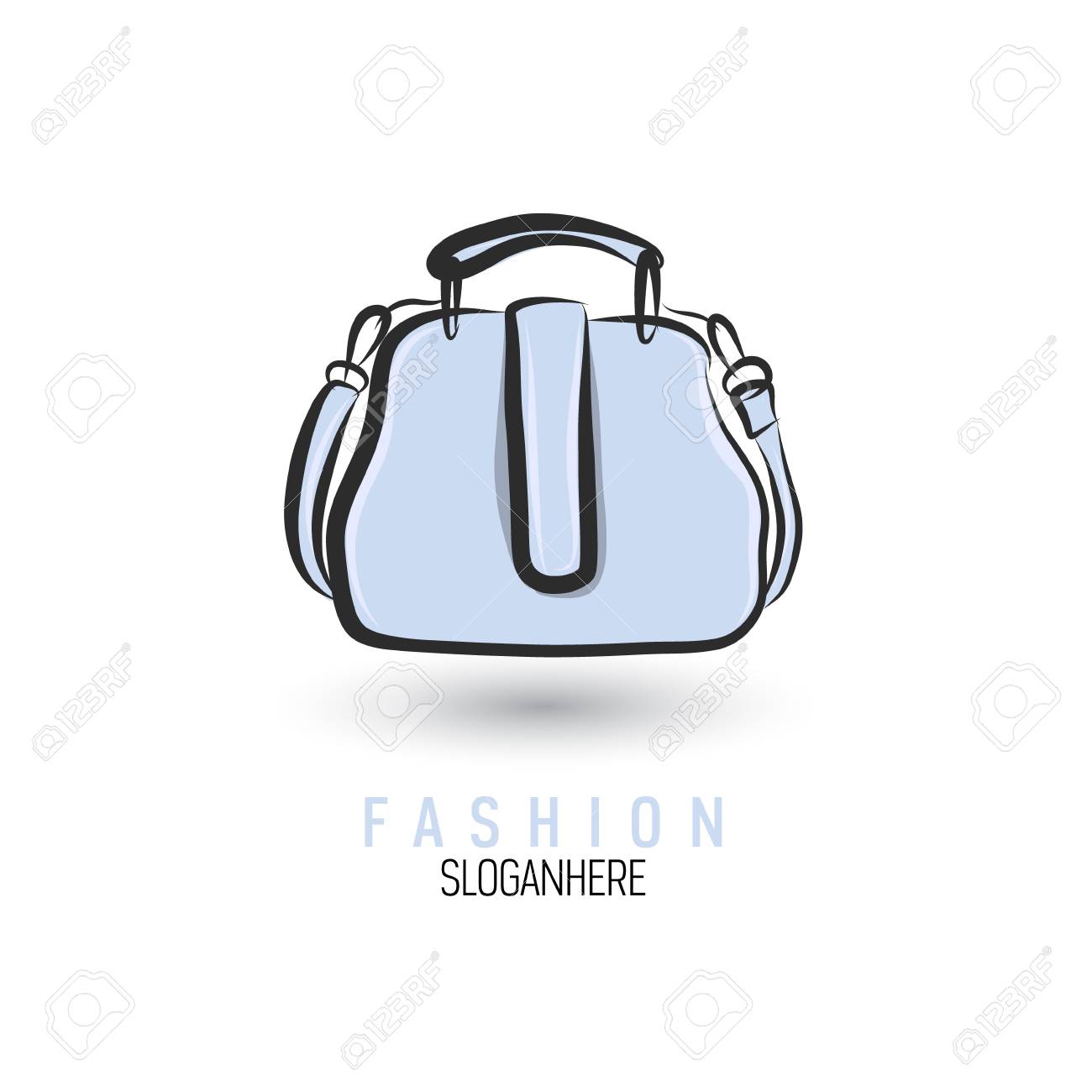 hand drawn bag icon or logo template handbag sketch royalty free