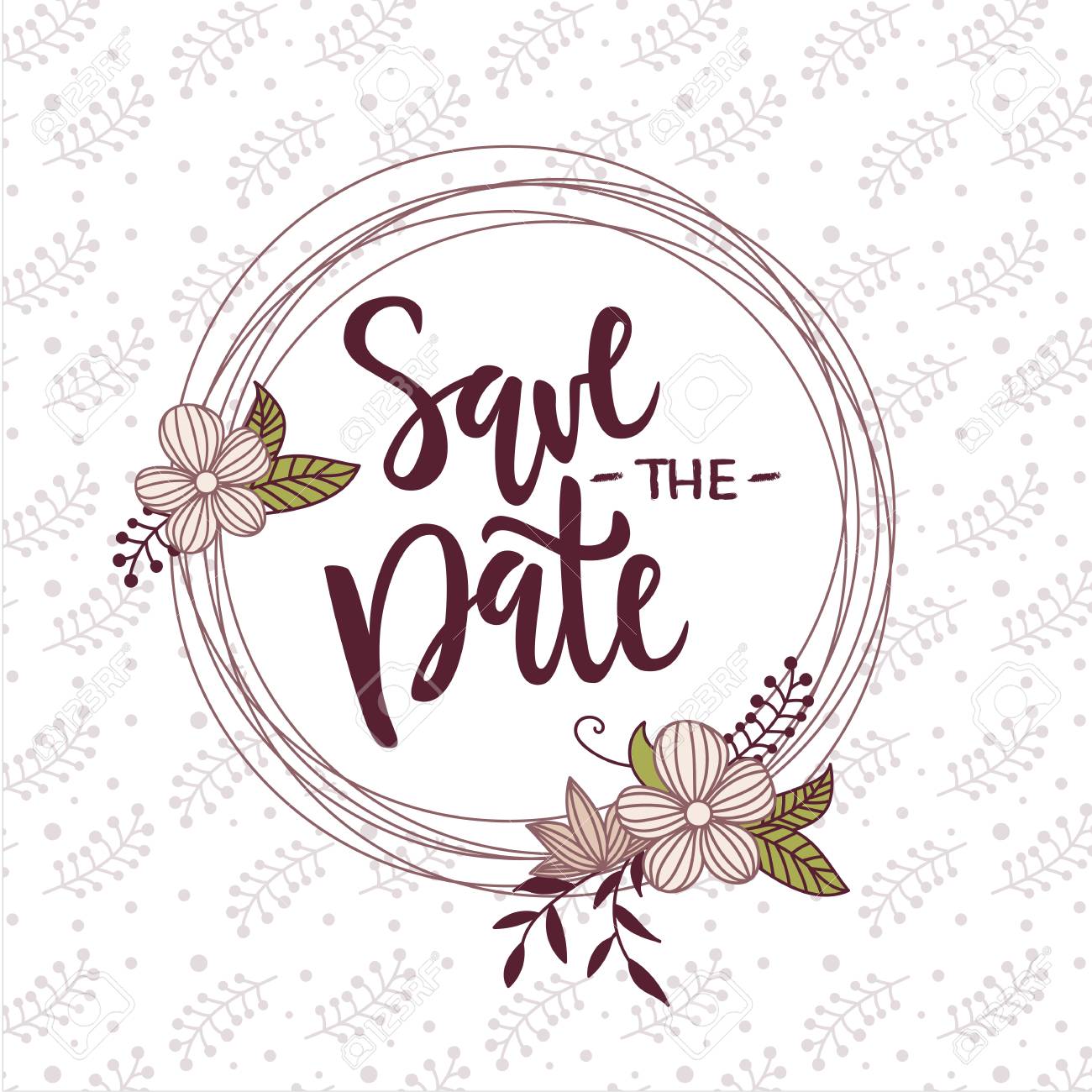 Illustration Vectorielle De Save The Date Texte Avec Fond Pour Le