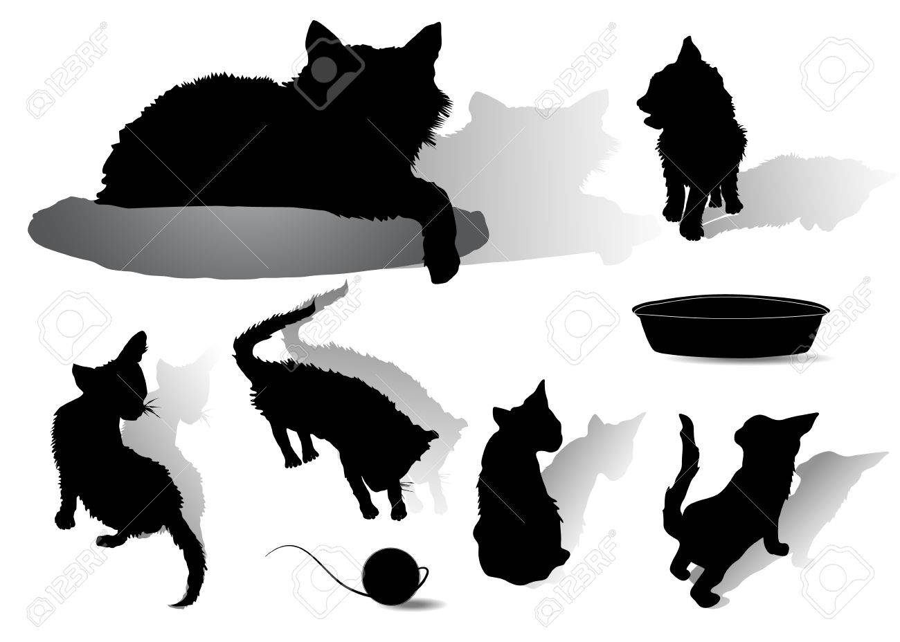 遊ぶ子猫と母猫は クッションの上に横たわってのシルエット のイラスト素材 ベクタ Image 遊ぶ子猫と母猫は クッションの上に横たわってのシルエット のイラスト素材 ベクタ Image