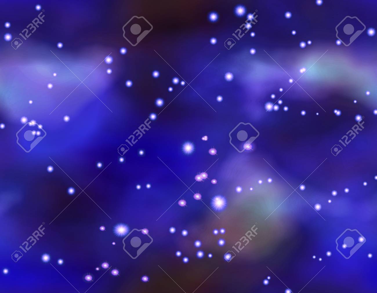 夜空に輝く冬の星座 濃い青空と輝く星や星雲 の写真素材 画像素材 Image